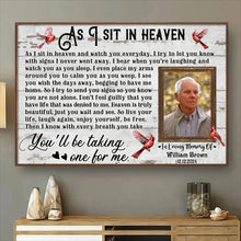 Custom Photo As I Sit In Heaven - Personalized Customized Canvas - Memorial Gift For Family Members