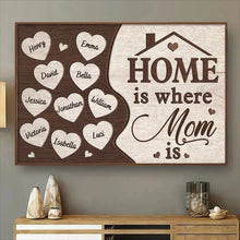 Home Is Where Mom Is - Personalized Customized Canvas - Gift For Family Members