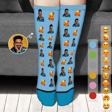 Custom Photo Face Heart Socks - Personalized Customized Stocking Gift For Him, Her