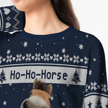 Custom Photo Ho-Ho-Horse Christmas Funny Horse Face - Ugly Sweater - Christmas Gifts Personalized Custom Ugly Sweater