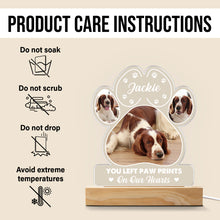 Custom Photo You Left A Paw Prints On Our Hearts - Customized Personalized 3D LED Light - Gift For Dog Lovers, Pet Lovers