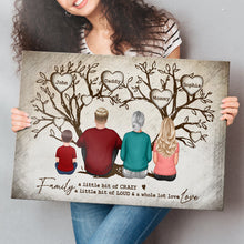 Family A Little Bit Crazy - Customized Personalized Canvas - Christmas Gift For Family