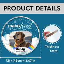Custom Photo Forever Loved Pet Memorial - Personalized Glass Ornament - Gift For Memorial