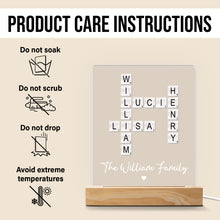 Crossword With Family - Personalized Customized 3D LED Light - Gift For Family Members