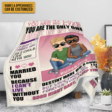 Personalized Fleece Blanket - I Married You Because I Can't Live Without You - Gift For Couples