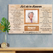 As I Sit In Heaven - Memorial Gifts For Loss, In Memory Of Loved One Gift  Gifts Personalized Custom Framed Canvas Wall Art