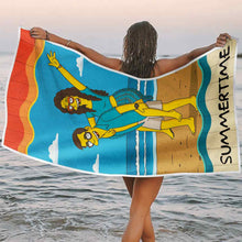 Simpsonize Your Photo - Turn Your Photo to Simpsons Beach Towel - Gift For Family Members, BFF, Couple, Besties
