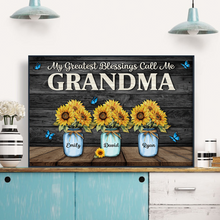 Grandma My Greatest Blessing - Personalized Customized Canvas - Gift For Family Members