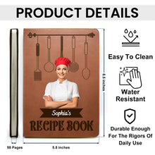 Custom Photo The Recipe Book - Personalized Customized Leather Journal - Gift For Family Members, Cooking Lover