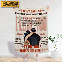 The Day I Met You - Couple Blanket - Gifts For Couple - Personalized Custom Fleece Flannel Blanket