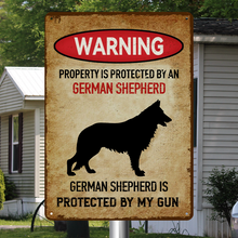 Property Is Protected By A German Shepherd - Personalized Custom Metal Sign