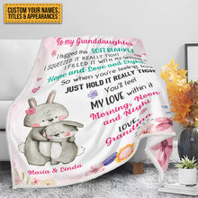Personalized Custom Fleece Blanket Granddaughter Hug This Blanket Gift For Granddaughter, Grandson