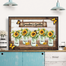 Grandma's Sunflowers Garden - Personalized Customized Canvas - Gift For Family Members