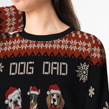 Christmas Snowy Puppies - Ugly Sweater - Christmas Gifts For Dog Mom, Dog Dad Personalized Custom Ugly Sweatershirt