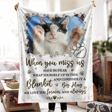 Give Them A Hug Through This Blanket - Personalized Photo Blanket - Memorial Gift For Pet Lovers