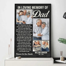 In Loving Memory Of Dad - Personalized Customized Canvas - Loss Of Father Sympathy Condolence Gift, Dad In Heaven Gifts, Loss Of Dad Gift