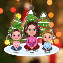 Grandma And Grandkids Under The Christmas Tree - Personality Customized Ornament - Christmas Gift For Family