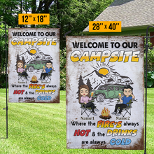 Welcome To Our Campsite Camping Gift For Campers Personalized Custom Flag