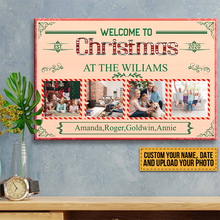 Custom Photo Personalized Canvas Wall Art Welcome To Christmas Custom Gifts For Family