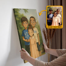 Animated Family Photo Ghibli Style Vertical - Turn Your Family Members Into Ghibli Characters - Gift For Family Members, Siblings