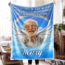 Custom Photo When You Miss Me - Customized Personalized Blanket - Memorial Gift For Loss