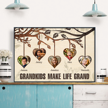 Custom Photo - Grandkids Make Life - Customized Personalized Canvas - Gift For Family Grandma Grandpa Grandkids
