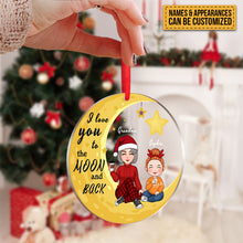 Moon Pattern Doll Parents & Kid Personalized Ornament - Christmas Gift For Parents And Kid