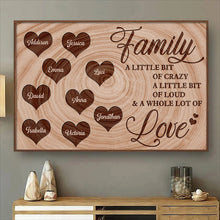 Custom Name Family A Little Bit Of Crazy - Personalized Customized Canvas - Gift For Family Members