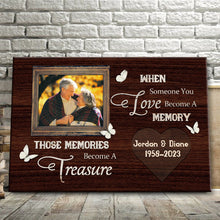 When Someone You Love Become A Memory, Memorial Gifts Personalized Custom Framed Canvas Wall Art