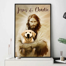 Custom Pet Photo In The Arms Of Jesus - Personalized Customized Canvas - Memorial Gift For Pet Lovers