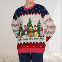 Winter Christmas Puppies - Ugly Sweater - Gifts For Dog Lovers, Dog Mom Personalized Custom Ugly Sweater