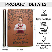 Custom Photo My Recipe Book - Personalized Customized Leather Journal - Gift For Family Members, Cooking Lover