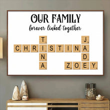 Forever Linked Togerther Crossword Canvas - Personalized Customized Canvas - Gifts For Family Members