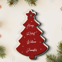 Family Names Christmas Tree - Personalized 2-Layered Wooden Ornament - Gifts For Family