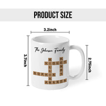 Crossword Puzzle Art Mug - Customized Personalized Mug - Gift For Family Members