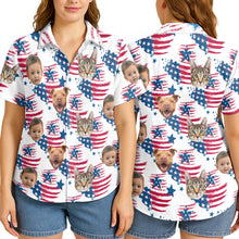 Custom Photo With Beloved Ones American Theme - Personalized Customized Hawaiian Shirt - Gift For Family Members, Best Friends
