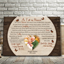 As I Sit In Heaven - Custom Photo Memorial Gifts For Angel, Sympathy Gift Personalized Custom Framed Canvas Wall Art