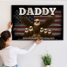 The Eagle Gang American Horizontal - Customized Personalized Canvas - Father's Day Gift For Dad, Grandpa, Husband, Him