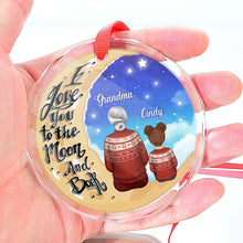 I'm Love You To The Moon And Back - Customized Personalized Glass Ornament - Grandma Gift For Family