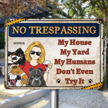 My House My Yard Warning Sign Gift For Pet Lover Personalized Custom Metal Sign