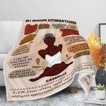 Yoga Girl Morning Affirmations - Gift For Yourself, Gift For Women - Personalized Fleece Blanket