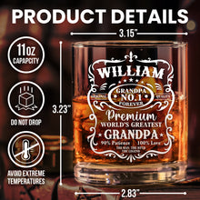 Premium World's Greatest Father - Personalized Custom Whisky Glass - Father's Day Gift For Dad, Grandpa, Husband, Him