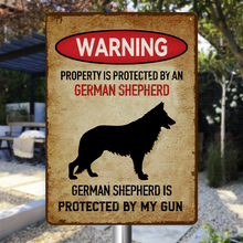 Property Is Protected By A German Shepherd - Personalized Custom Metal Sign