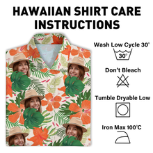 Custom Photo - Interesting Cut Head Photo Flower Theme Summer Hawaii - Customized Gift - Personality Customized Hawaiian shirt