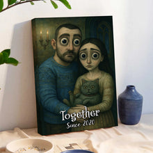 Custom Couple Photo Gothic Style - Personalized Customized Canvas - Special Halloween Gift For Couple, Him, Her, Husband, Wife