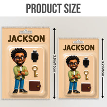 Custom Photo Mini Figure Packaging Toy Box Style - Personalized Customized Acrylic Car Ornament - Father's Day Gift For Dads, Family Members and Friends