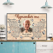 Remember Me Canvas Wall Art - Personalized Customized Canvas - Memorial Gift For Family Members