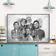 Combined Custom Photos Loved One With Quotes, Halo To Deceased One - Personalized Customized Canvas - Gift For Family Members