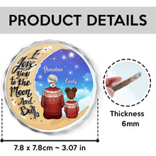 I'm Love You To The Moon And Back - Customized Personalized Glass Ornament - Grandma Gift For Family