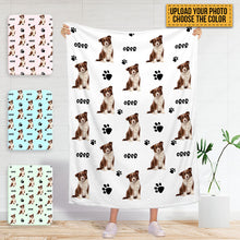 Custom Photo Colorful Upload Pet Image - Gift For Dog Lovers - Personalized Blanket
